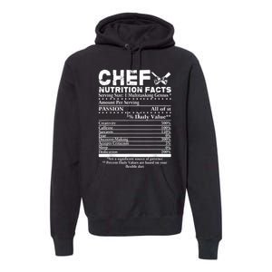 Chef Nutrition Facts Cool Chef Tee Gift For Chefs Premium Hoodie