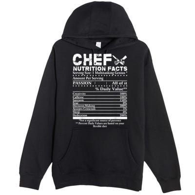 Chef Nutrition Facts Cool Chef Tee Gift For Chefs Premium Pullover Hoodie
