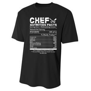 Chef Nutrition Facts Cool Chef Tee Gift For Chefs Performance Sprint T-Shirt