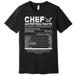 Chef Nutrition Facts Cool Chef Tee Gift For Chefs Premium T-Shirt