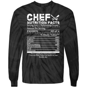 Chef Nutrition Facts Cool Chef Tee Gift For Chefs Tie-Dye Long Sleeve Shirt