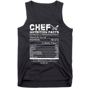 Chef Nutrition Facts Cool Chef Tee Gift For Chefs Tank Top