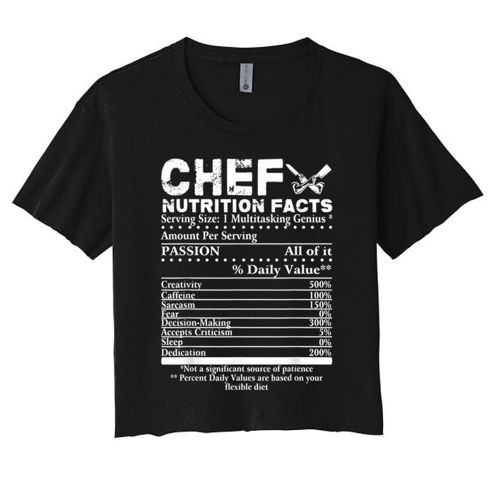 Chef Nutrition Facts Cool Chef Tee Gift For Chefs Women's Crop Top Tee