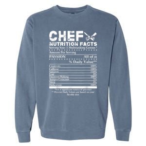 Chef Nutrition Facts Cool Chef Tee Gift For Chefs Garment-Dyed Sweatshirt