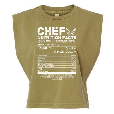 Chef Nutrition Facts Cool Chef Tee Gift For Chefs Garment-Dyed Women's Muscle Tee