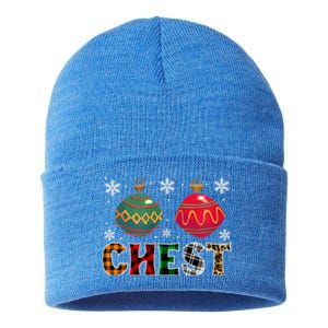 Chest Nuts Funny Matching Chestnuts Christmas Couples Chest Gift Sustainable Knit Beanie