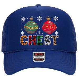 Chest Nuts Funny Matching Chestnuts Christmas Couples Chest Gift High Crown Mesh Back Trucker Hat