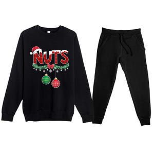 Chest Nuts Funny Matching Chestnuts Christmas Couples Nuts Premium Crewneck Sweatsuit Set