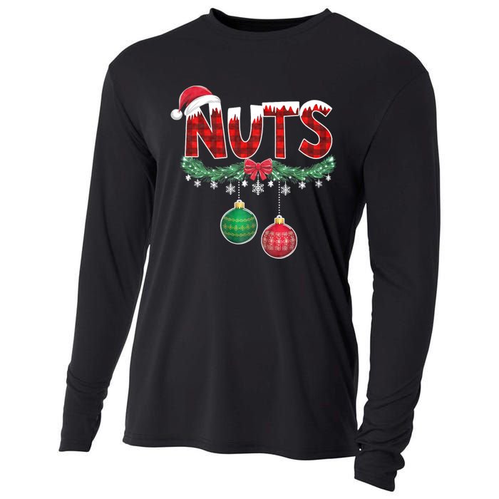 Chest Nuts Funny Matching Chestnuts Christmas Couples Nuts Cooling Performance Long Sleeve Crew