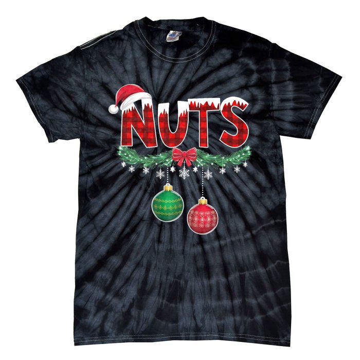 Chest Nuts Funny Matching Chestnuts Christmas Couples Nuts Tie-Dye T-Shirt