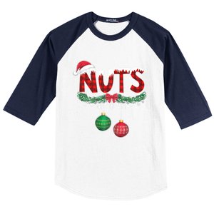 Chest Nuts Funny Matching Chestnuts Christmas Couples Nuts Baseball Sleeve Shirt