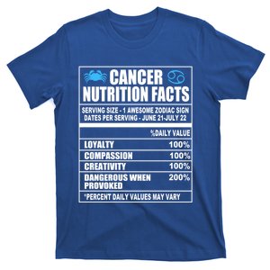 Cancer Nutrition Facts Funny Gift T-Shirt