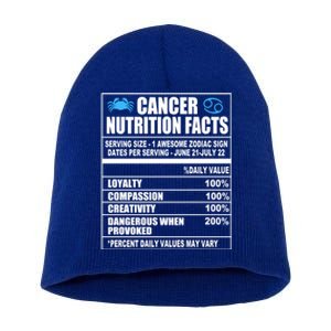 Cancer Nutrition Facts Funny Gift Short Acrylic Beanie