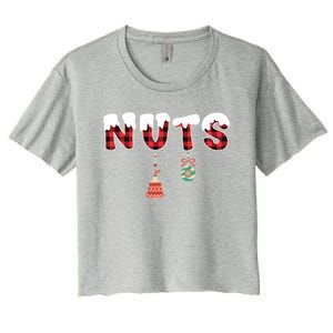 Chest Nuts Funny Chestnuts Matching Christmas Couples 'S Gift Women's Crop Top Tee