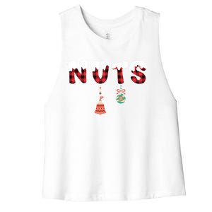 Chest Nuts Funny Chestnuts Matching Christmas Couples 'S Gift Women's Racerback Cropped Tank