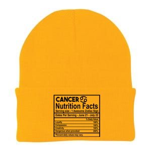 Cancer Nutrition Facts Zodiac Sign Gift Knit Cap Winter Beanie