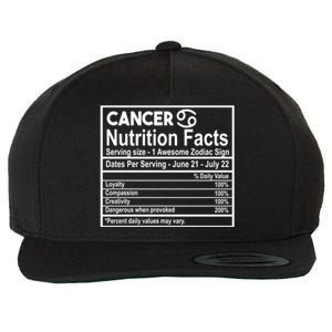 Cancer Nutrition Facts Zodiac Sign Gift Wool Snapback Cap