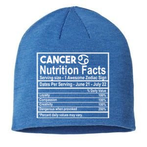 Cancer Nutrition Facts Zodiac Sign Gift Sustainable Beanie