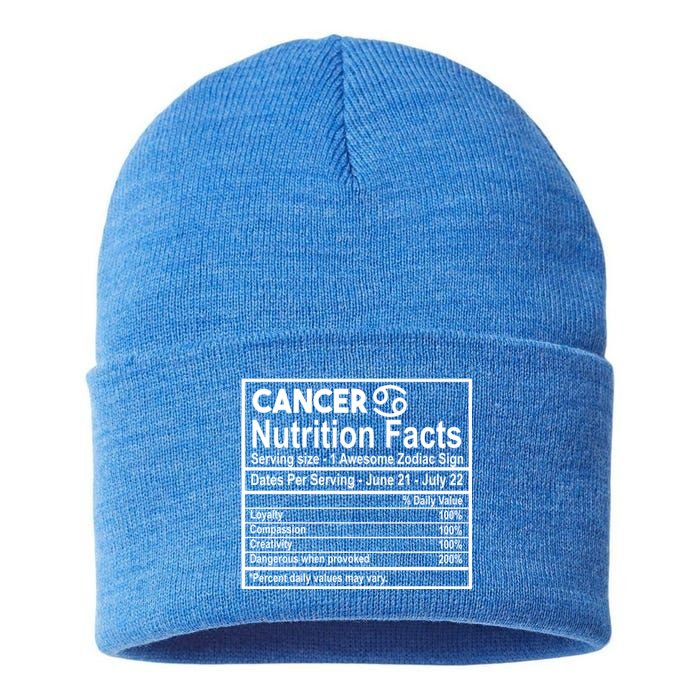 Cancer Nutrition Facts Zodiac Sign Gift Sustainable Knit Beanie