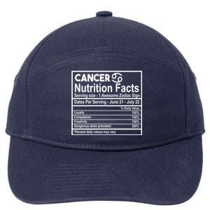 Cancer Nutrition Facts Zodiac Sign Gift 7-Panel Snapback Hat