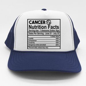 Cancer Nutrition Facts Zodiac Sign Gift Trucker Hat