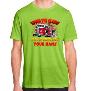 Custom Name Funny Sound The Alarm It's My Birthday Firetruck Adult ChromaSoft Performance T-Shirt