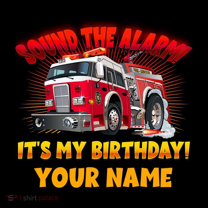 Custom Name Funny Sound The Alarm It's My Birthday Firetruck Stripe Pom Pom Beanie