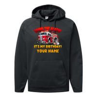 Custom Name Funny Sound The Alarm It's My Birthday Firetruck Performance Fleece Hoodie