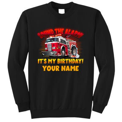 Custom Name Funny Sound The Alarm It's My Birthday Firetruck Sweatshirt