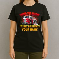 Custom Name Funny Sound The Alarm It's My Birthday Firetruck T-Shirt