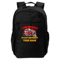 Custom Name Funny Sound The Alarm It's My Birthday Firetruck Backpack