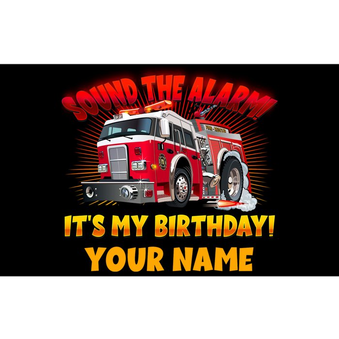 Custom Name Funny Sound The Alarm It's My Birthday Firetruck Bumper Sticker