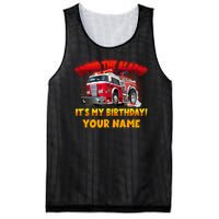 Custom Name Funny Sound The Alarm It's My Birthday Firetruck Mesh Reversible Basketball Jersey Tank