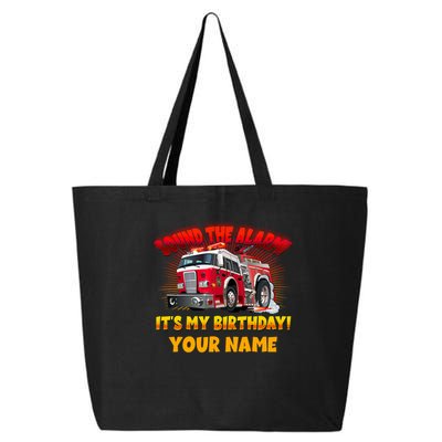 Custom Name Funny Sound The Alarm It's My Birthday Firetruck 25L Jumbo Tote