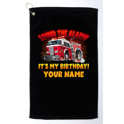 Custom Name Funny Sound The Alarm It's My Birthday Firetruck Golf Towel