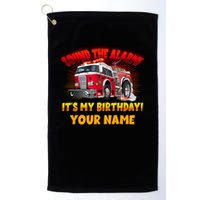 Custom Name Funny Sound The Alarm It's My Birthday Firetruck Golf Towel