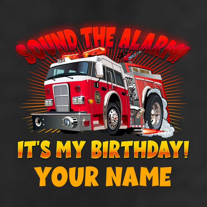 Custom Name Funny Sound The Alarm It's My Birthday Firetruck Golf Towel