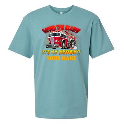 Custom Name Funny Sound The Alarm It's My Birthday Firetruck Sueded Cloud Jersey T-Shirt