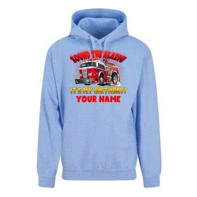 Custom Name Funny Sound The Alarm It's My Birthday Firetruck Unisex Surf Hoodie