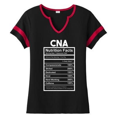 CNA Nutrition Facts Certified Nursing Assistant Ladies Halftime Notch Neck Tee