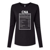 CNA Nutrition Facts Certified Nursing Assistant Womens Cotton Relaxed Long Sleeve T-Shirt