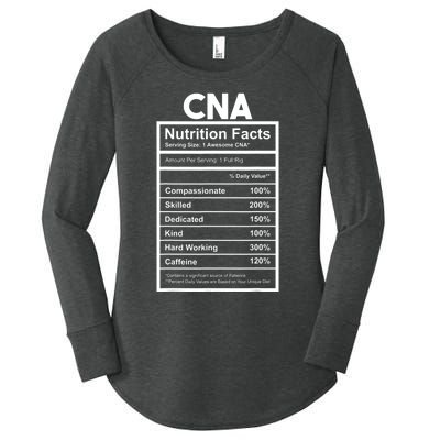 CNA Nutrition Facts Certified Nursing Assistant Women's Perfect Tri Tunic Long Sleeve Shirt