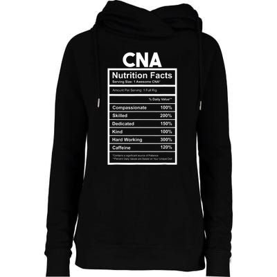 CNA Nutrition Facts Certified Nursing Assistant Womens Funnel Neck Pullover Hood