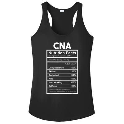 CNA Nutrition Facts Certified Nursing Assistant Ladies PosiCharge Competitor Racerback Tank