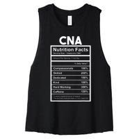 CNA Nutrition Facts Certified Nursing Assistant Women's Racerback Cropped Tank