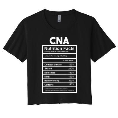 CNA Nutrition Facts Certified Nursing Assistant Women's Crop Top Tee