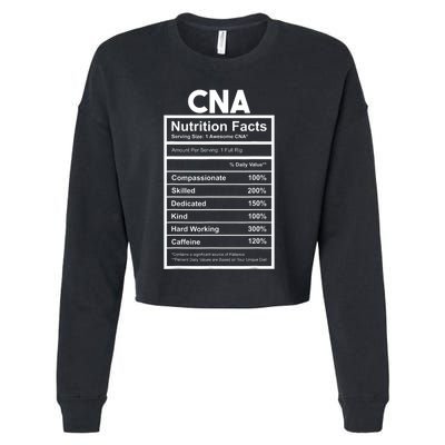 CNA Nutrition Facts Certified Nursing Assistant Cropped Pullover Crew