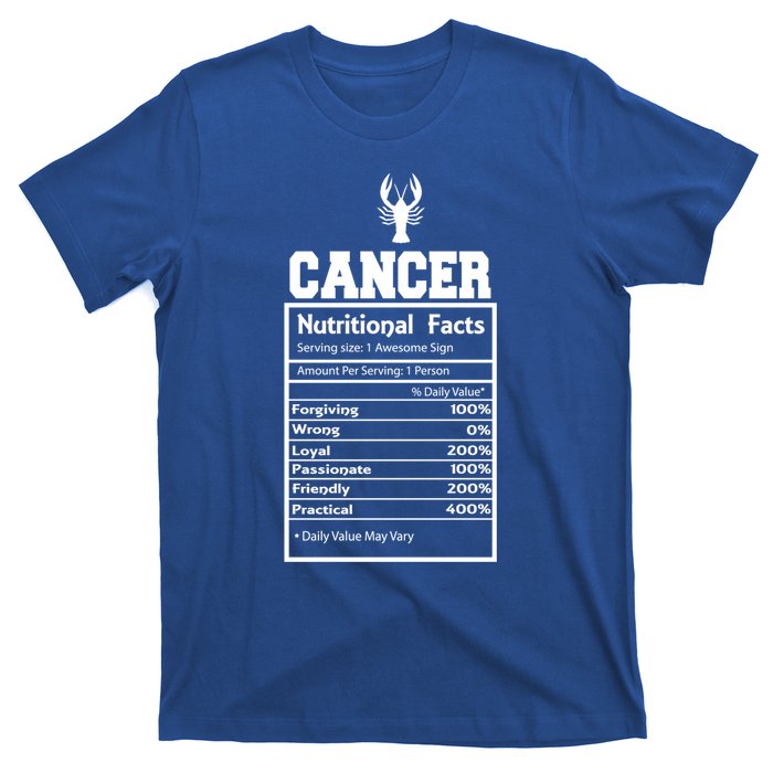 Cancer Nutritional Facts Horoscope Zodiac Astrology Sign Gift T-Shirt