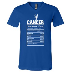 Cancer Nutritional Facts Horoscope Zodiac Astrology Sign Gift V-Neck T-Shirt