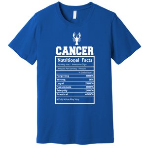 Cancer Nutritional Facts Horoscope Zodiac Astrology Sign Gift Premium T-Shirt